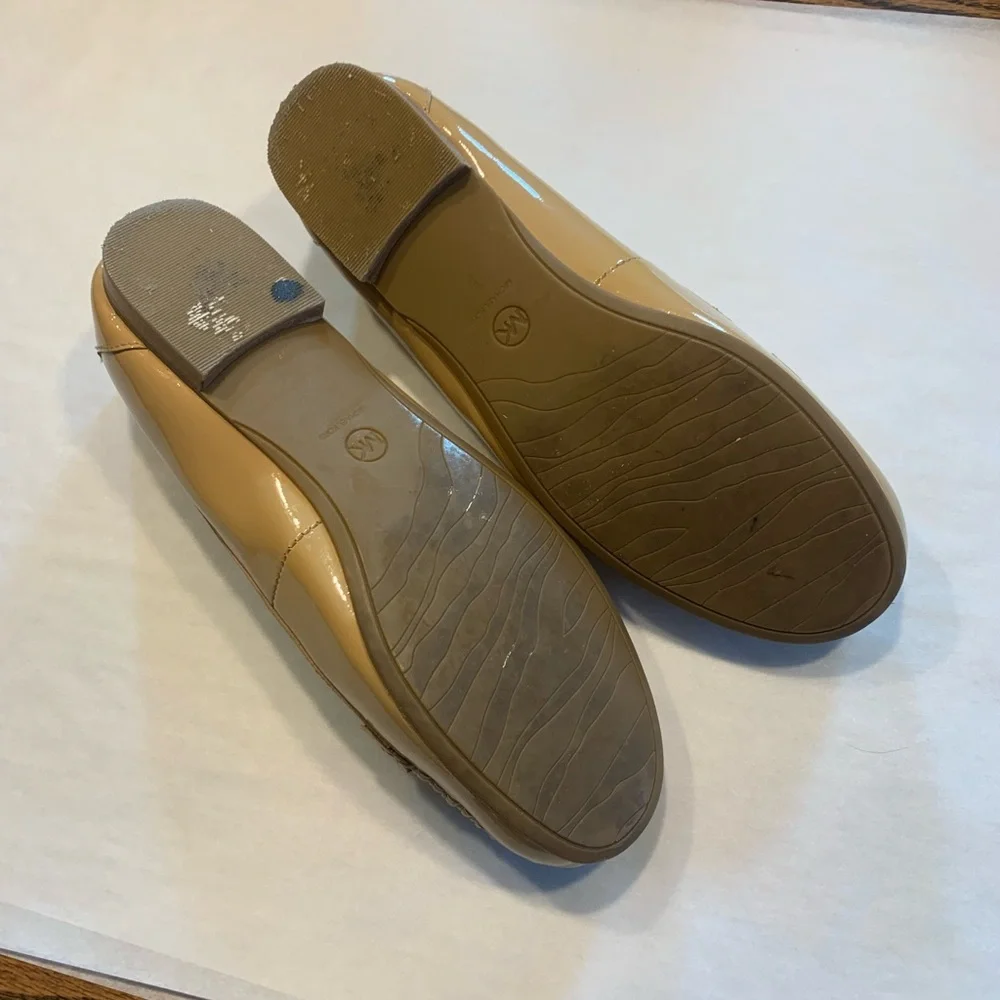 Michael Kors Nude Patent Leather Penny Loafers 9.5